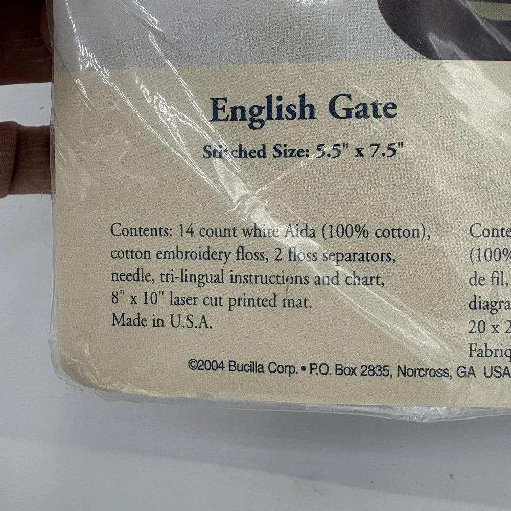 Vintage Bucilla Cross Stitch Kit Scapes‎ 5.5x7.5 English Gate 43637 Counted 2004